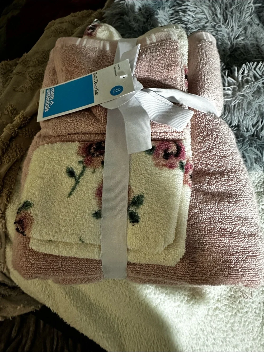 Set of 6 Target Pink Floral Bath Towel